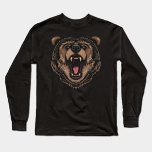 Angry Grizzly Bear Long Sleeve T-Shirt